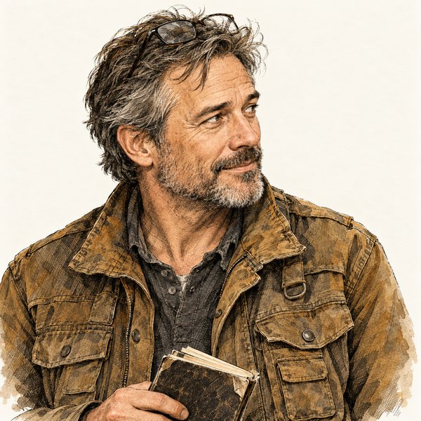 Illustrated portrait of Rex Marlowe, host of the believer case.